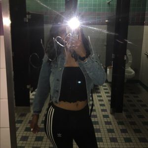 Black cropped ribbed tube top